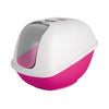 Petmate Basic Hooded Cat Litter Box Hot Pink Base/Pearl White Hood 1ea/Jumbo