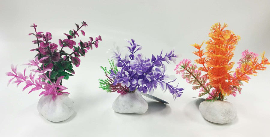 Penn-Plax Rock Aquarium Plant Style Assorted 1ea/6 in