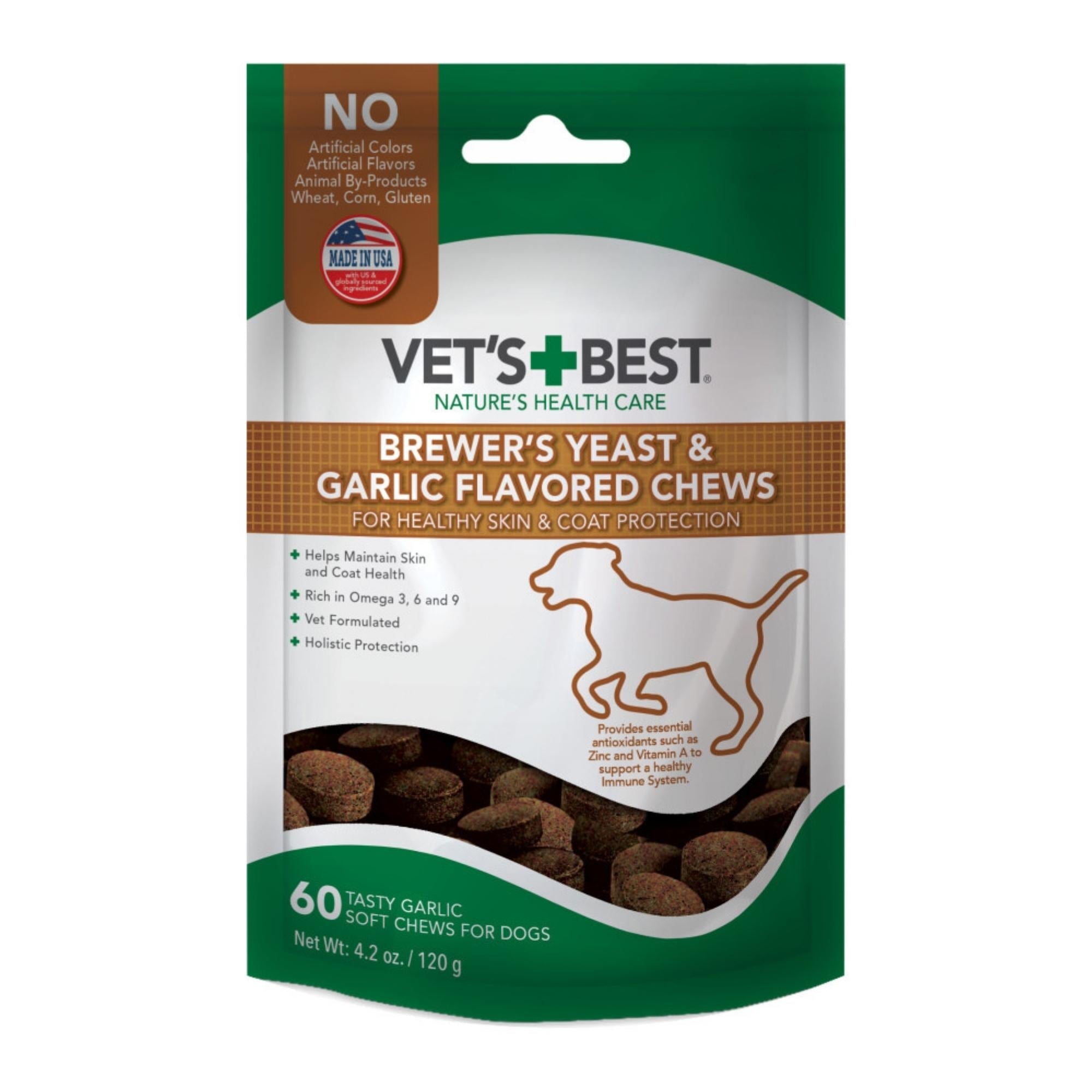 Vet's Best Brewers Yeast and Garlic Flavored Soft Chews for Dogs 1ea/60 ct Default Title