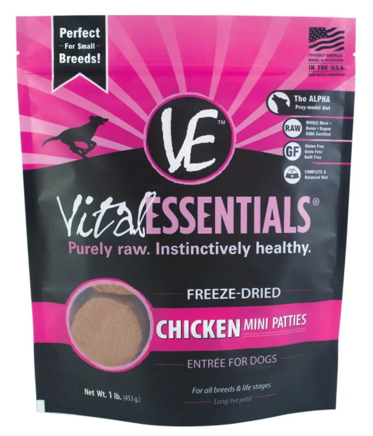 Vital Essentials Freeze Dried Chicken for Dogs  16 oz