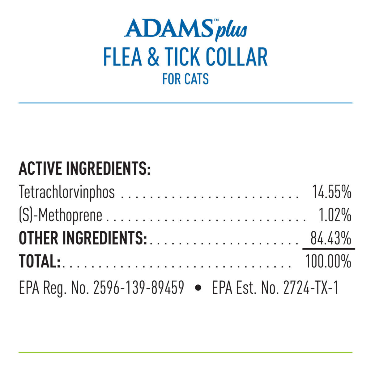 Adams Plus Flea  Tick Collar for Cats 1ea/1 pk