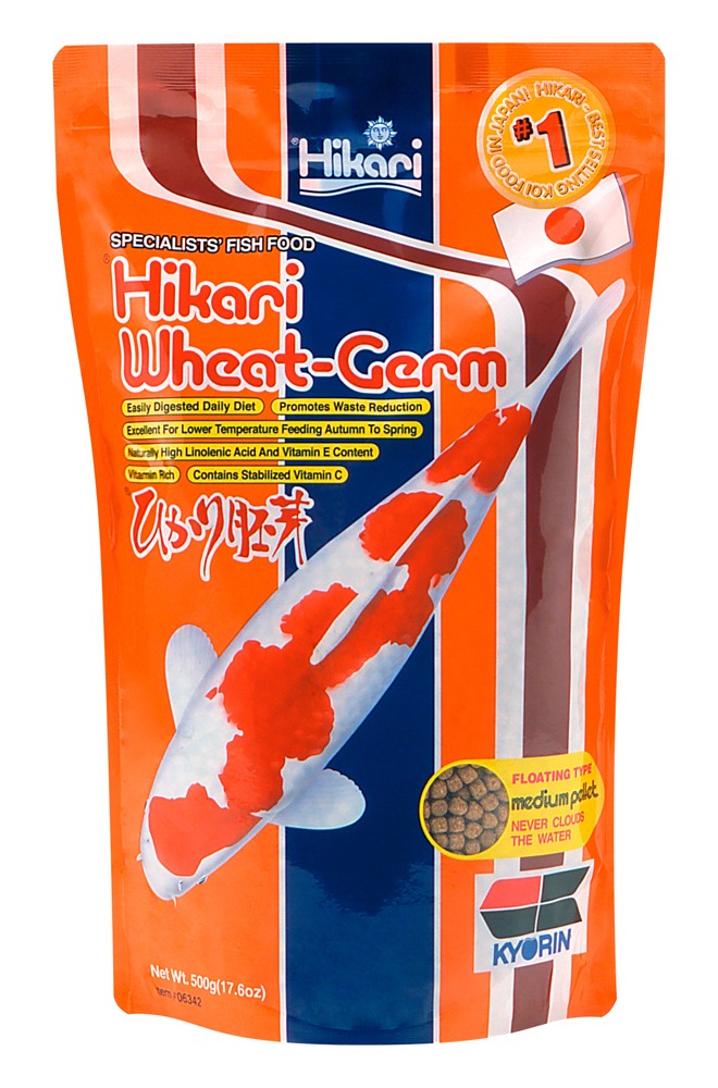 Hikari USA WheatGerm Floating Pellet Fish Food for Koi, Goldfish and Other Pond Fishes 1ea/17.6 oz, MD