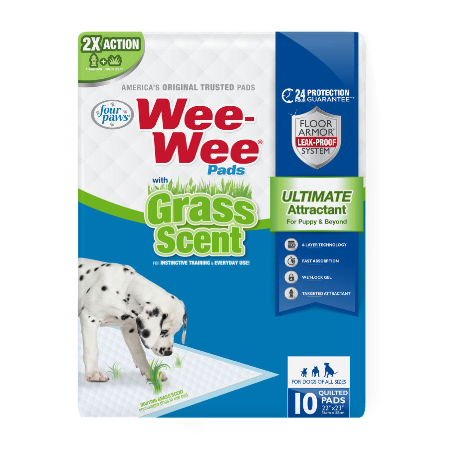 Four Paws WeeWee Ultimate Attractant Dog Pee Pads with Grass Scent 1ea/22 in X 23 in 10 ct
