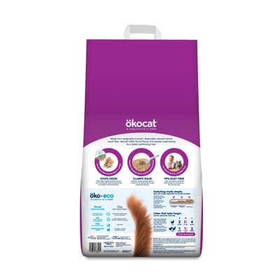 Okocat Litter Low Tracking Clumping Wood Cat Litter 1ea/14 lb