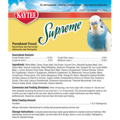 Kaytee Supreme Parakeet Food 1ea/20 lb