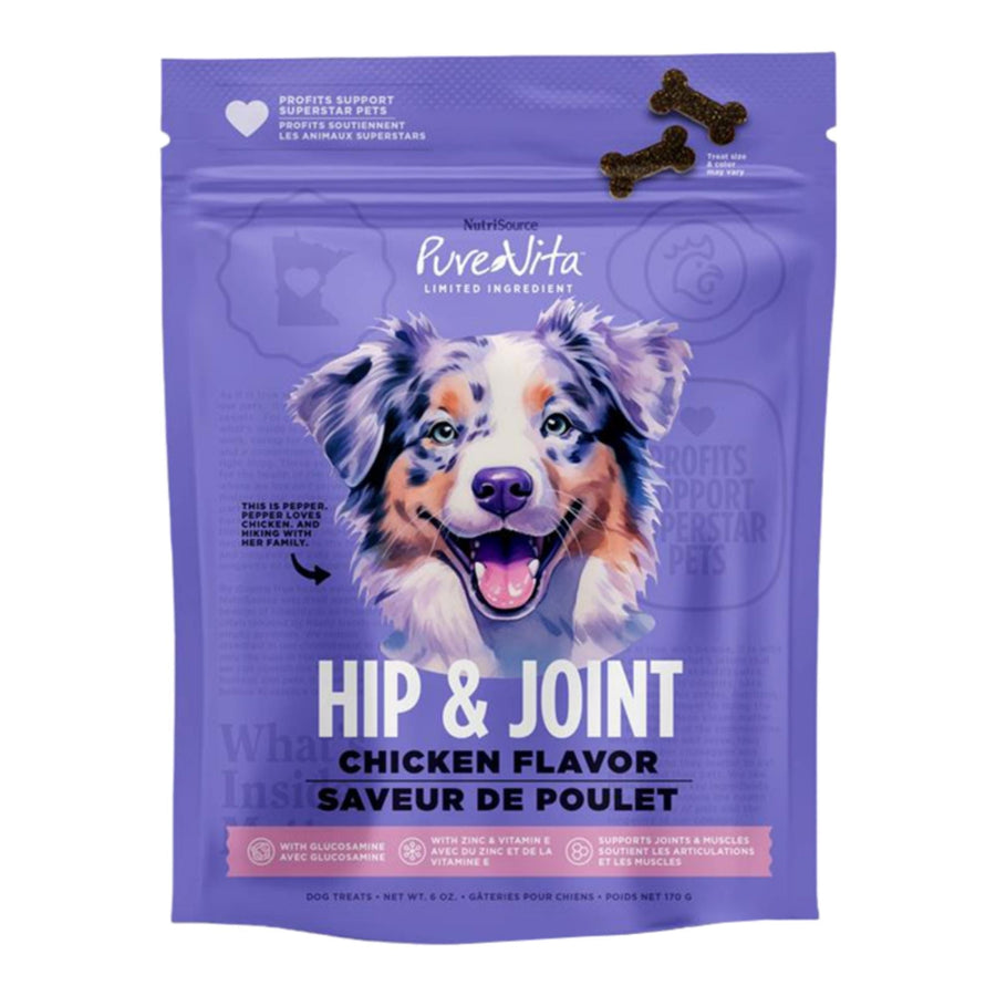 Pure Vita Dog Treat Hip & Joint Chicken 6oz.