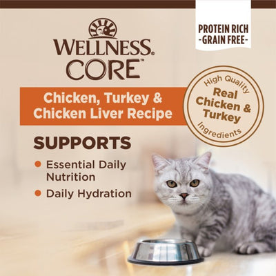 Wellness Cat Core Chicken Turkey Chicken Liver Pate 3oz. (Case of 12)