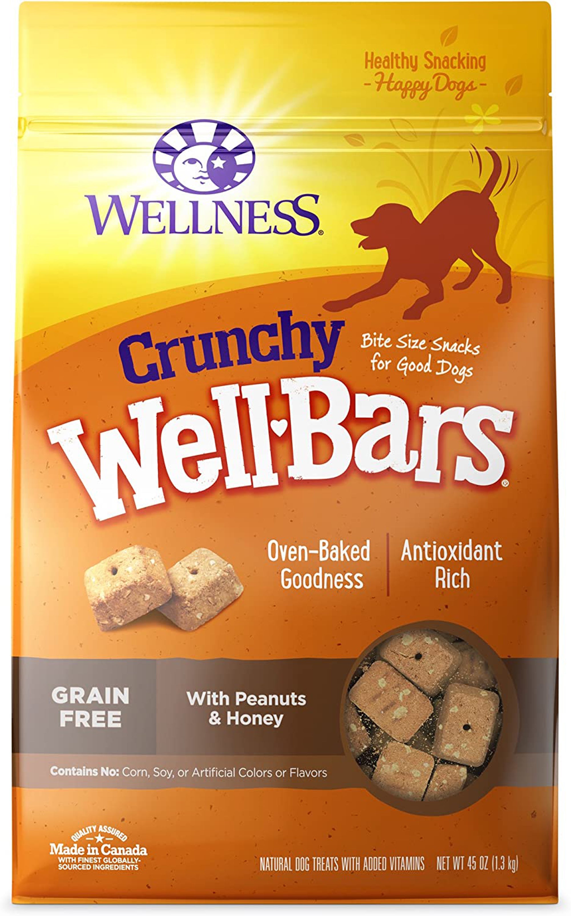 Wellbar Crunchy Pnut Honey 45oz. Dog Snack