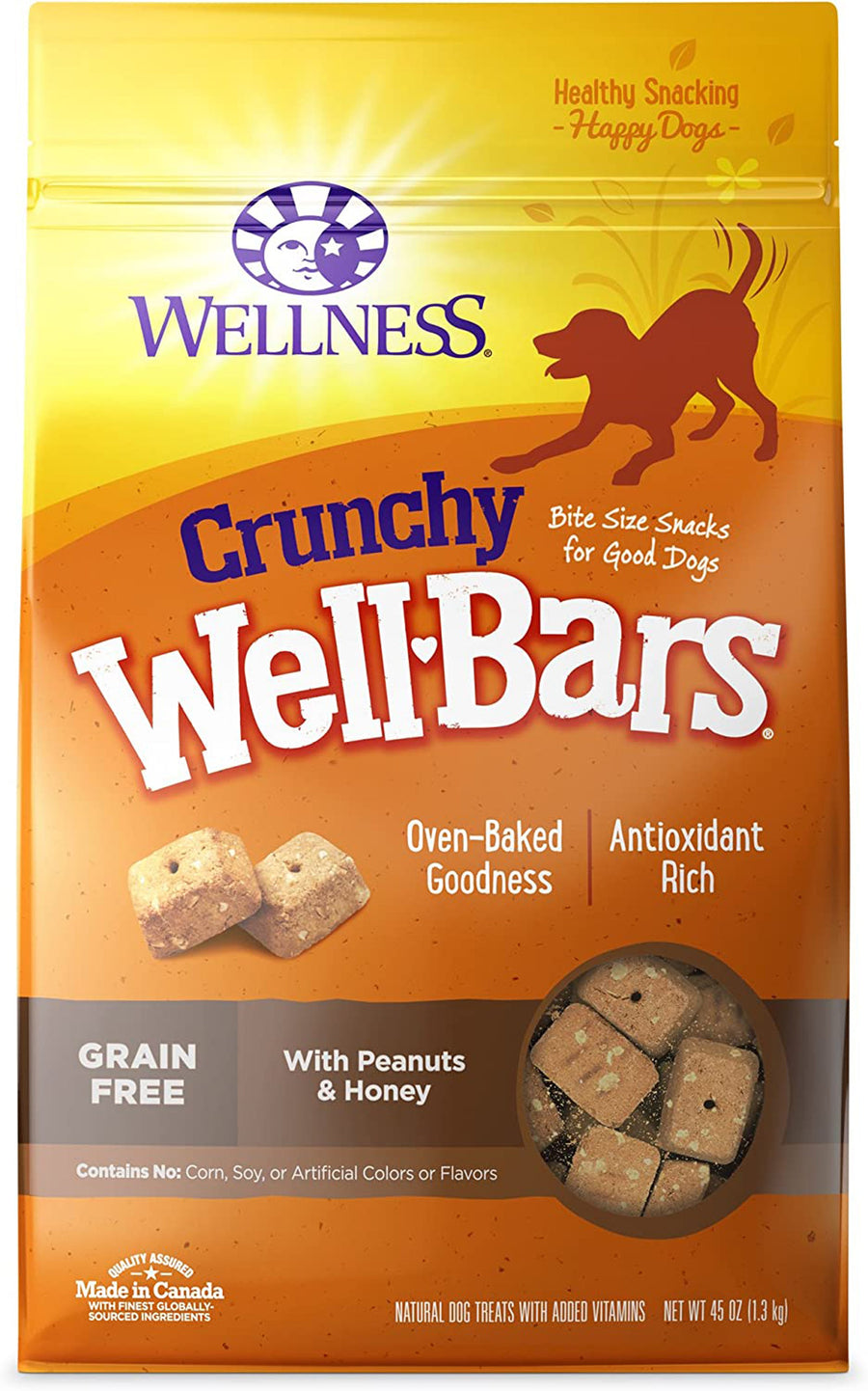 Wellbar Crunchy Pnut Honey 45oz. Dog Snack