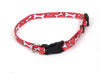 Coastal Lil Pals Adjustable Patterned Collar Red White Bone 5/16X6-8In