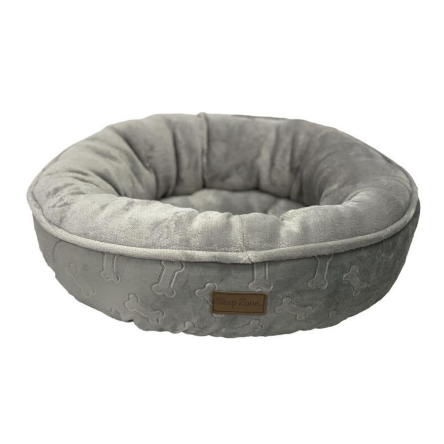 Ethical Pet Sleep Zone Embossed Bone Round 18? Gray