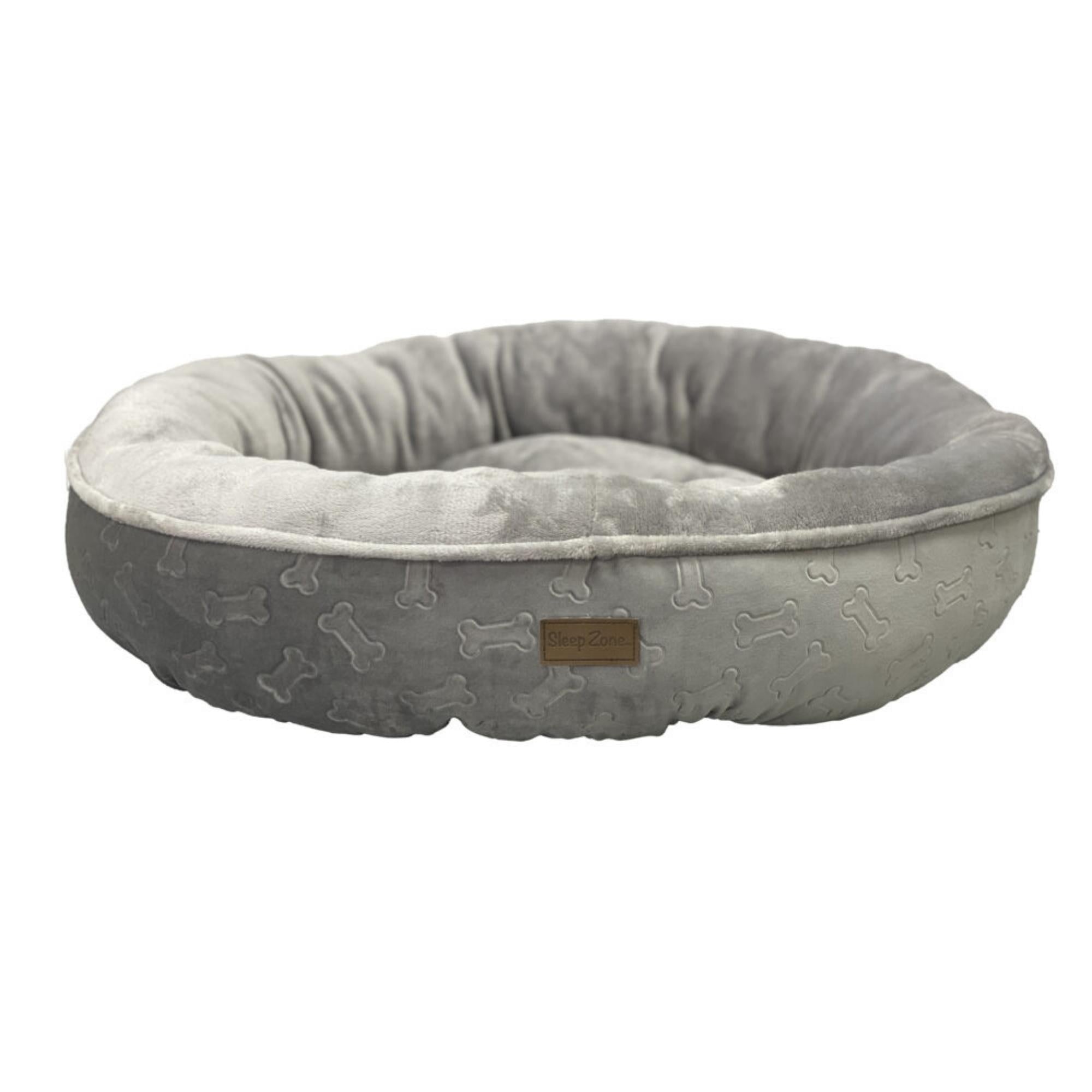Ethical Pet Sleep Zone Embossed Bone Round 28? Gray