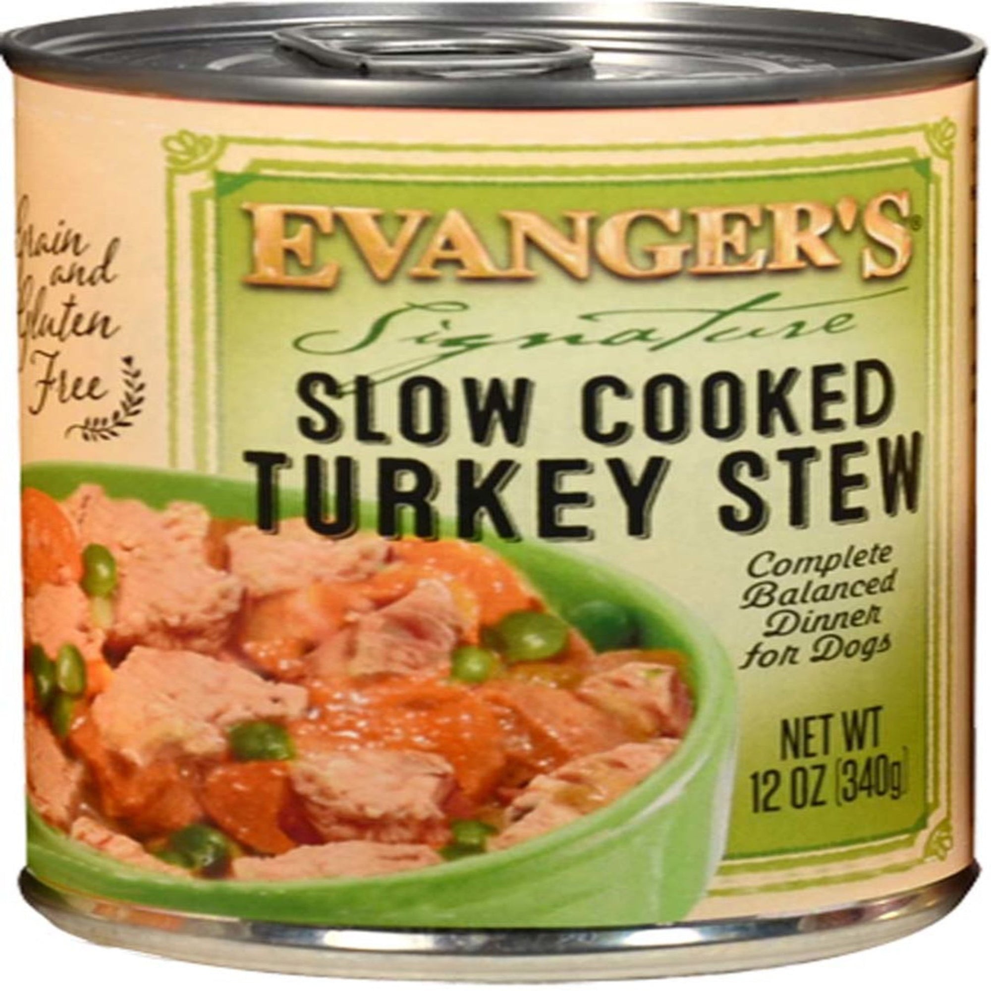 Evanger's Signature Series Wet Dog Food Slow Cooked Turkey Stew 12oz 12pk