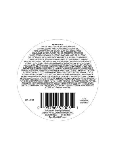 Solid Gold Dog Cup Mighty Mini Turkey 3.5oz. Grain Free (Case Of 12)