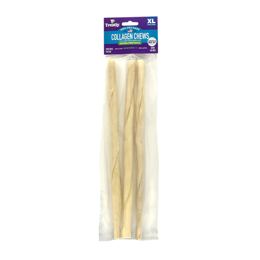 Treatly Collagen Chew Twist Rolls Dog Treats Natural, 1ea/XL, 3 pk