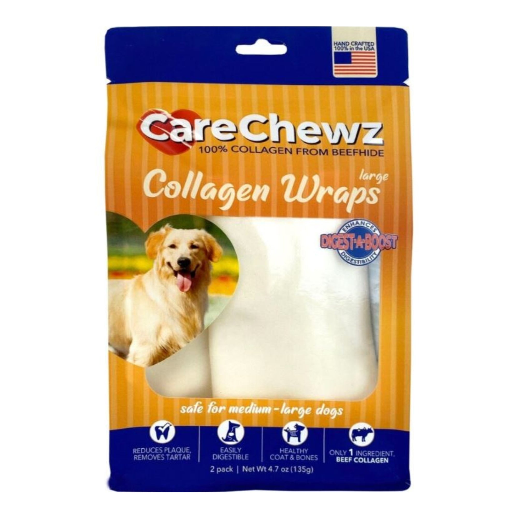 Pet Factory Carechewz Collagen Wraps Natural 4.7oz. - 2 Pk