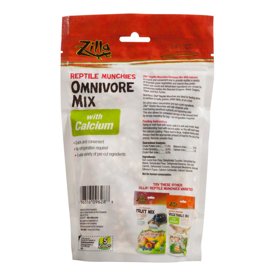 Zilla Reptile Munchies, Omnivore Mix with Calcium 1ea/4 oz