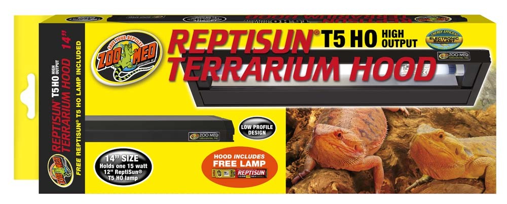 Zoo Med ReptiSun T5 HO Terrarium Hood w/ 5.0 Bulb 1ea/14 in