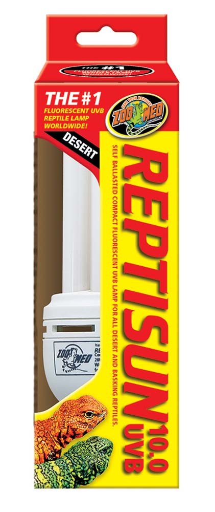 Zoo Med ReptiSun 10.0 UVB Desert Compact Fluorescent Lamp Regular, White, 1ea/26 W