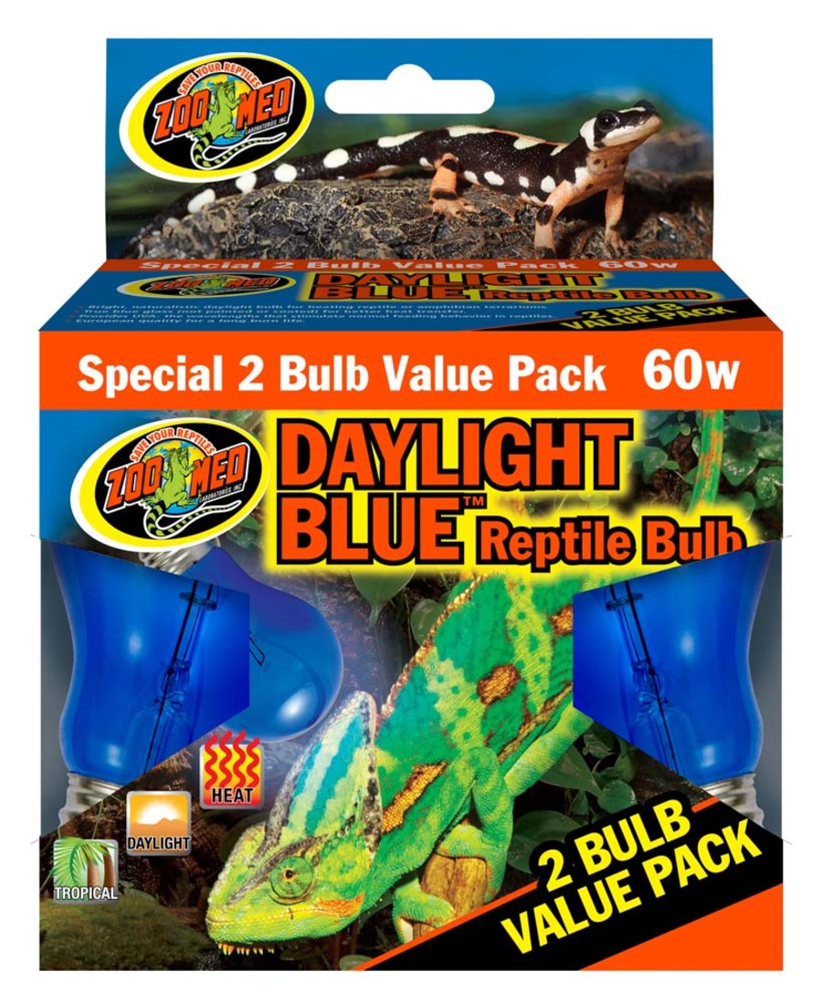 Zoo Med Daylight Blue Reptile Bulb Blue, 1ea/60 W, 2 pk