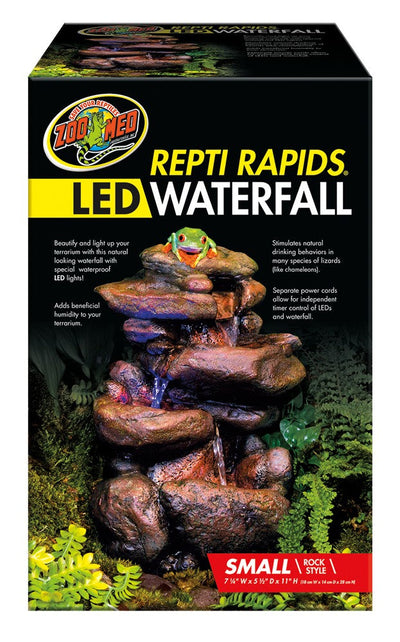 Zoo Med Repti Rapids LED Rock Waterfall Brown 1ea/SM