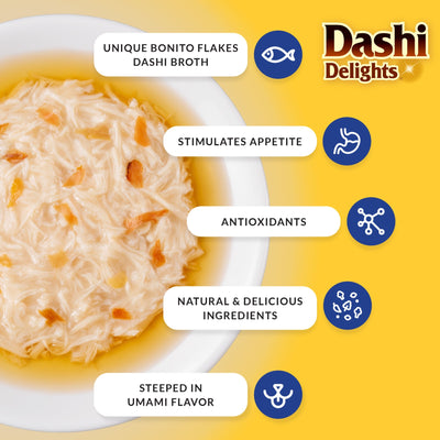 Inaba Dashi Delight 2.5oz. Chicken Tuna Scallop (6 count)