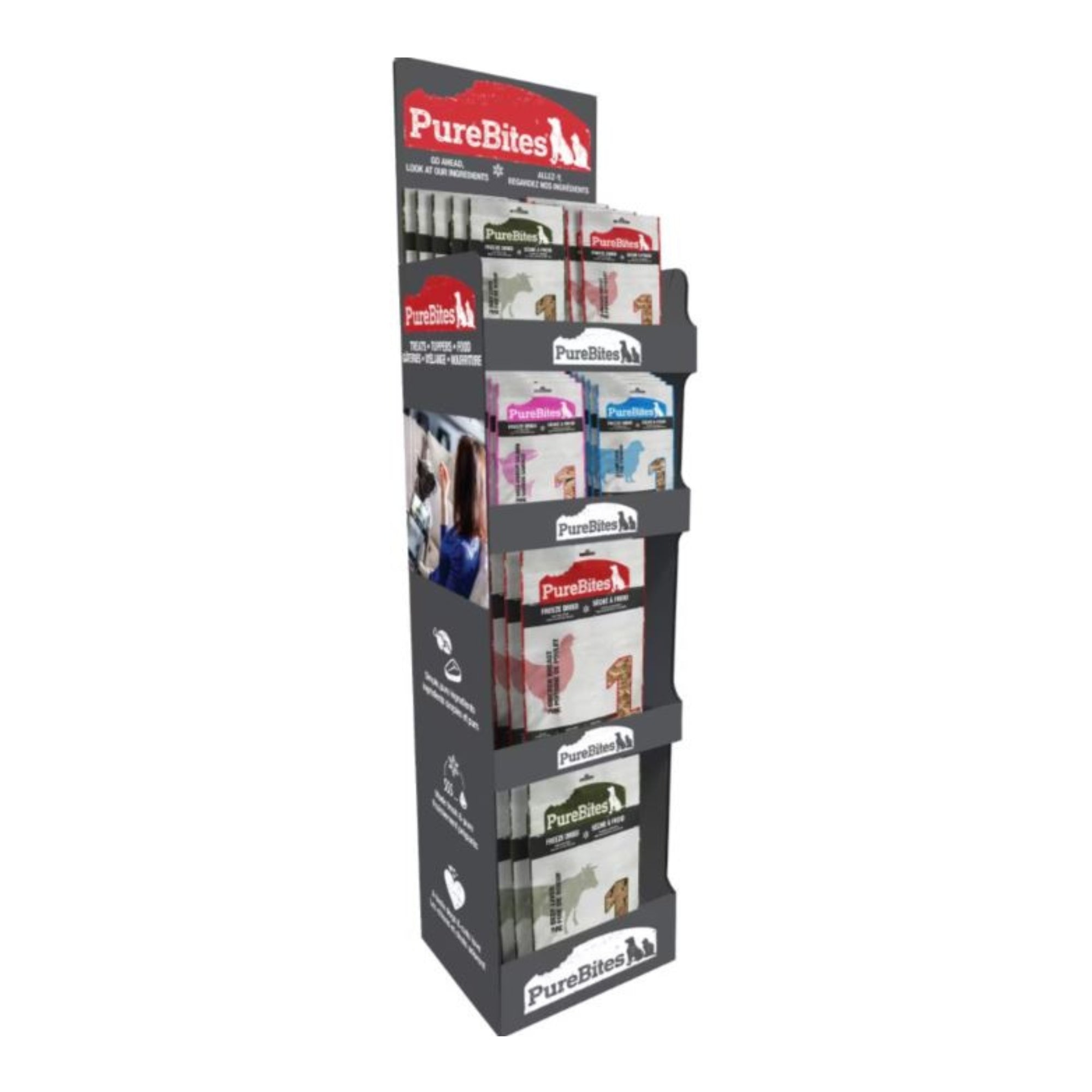 Purebites Mixed Dog Treat Floorstand 28 Pc