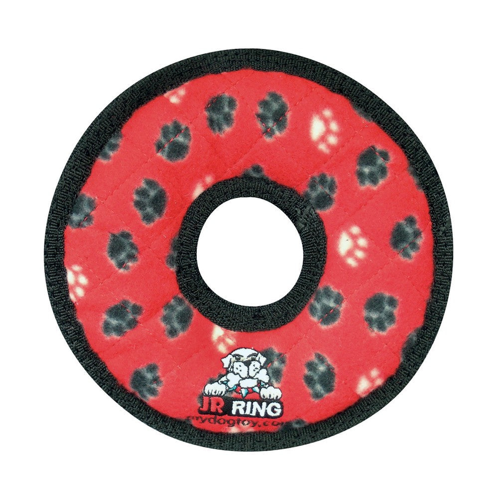 Tuffy Jr Ring Durable Dog Toy Red Paw, 1ea/7 in