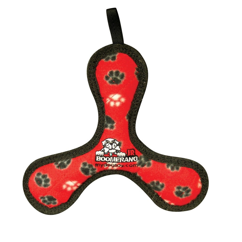 Tuffy Jr Boomerang Durable Dog Toy Red Paw, 1ea/8 in