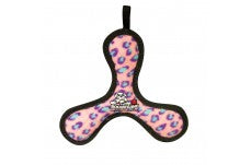 Tuffy Jr Boomerang Durable Dog Toy Pink Leopard, 1ea/8 in