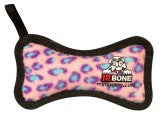 Tuffy Jr Bone Durable Dog Toy Pink Leopard, 1ea/6.2 in