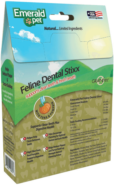 Emerald Pet Feline Dental Stixx Cat Treats Tuna 3.6oz