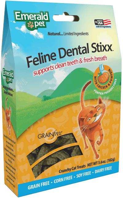 Emerald Pet Feline Dental Stixx Cat Treats Chicken 3.6oz