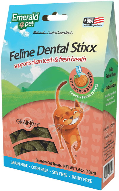 Emerald Pet Feline Dental Stixx Cat Treats Salmon 3.6oz
