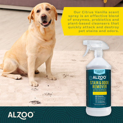 Alzoo Stain & Odor Remover Spray Cirtus Vanilla 32oz.