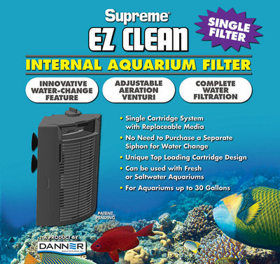 Danner EZ Clean Internal Aquarium Single Filter, Black