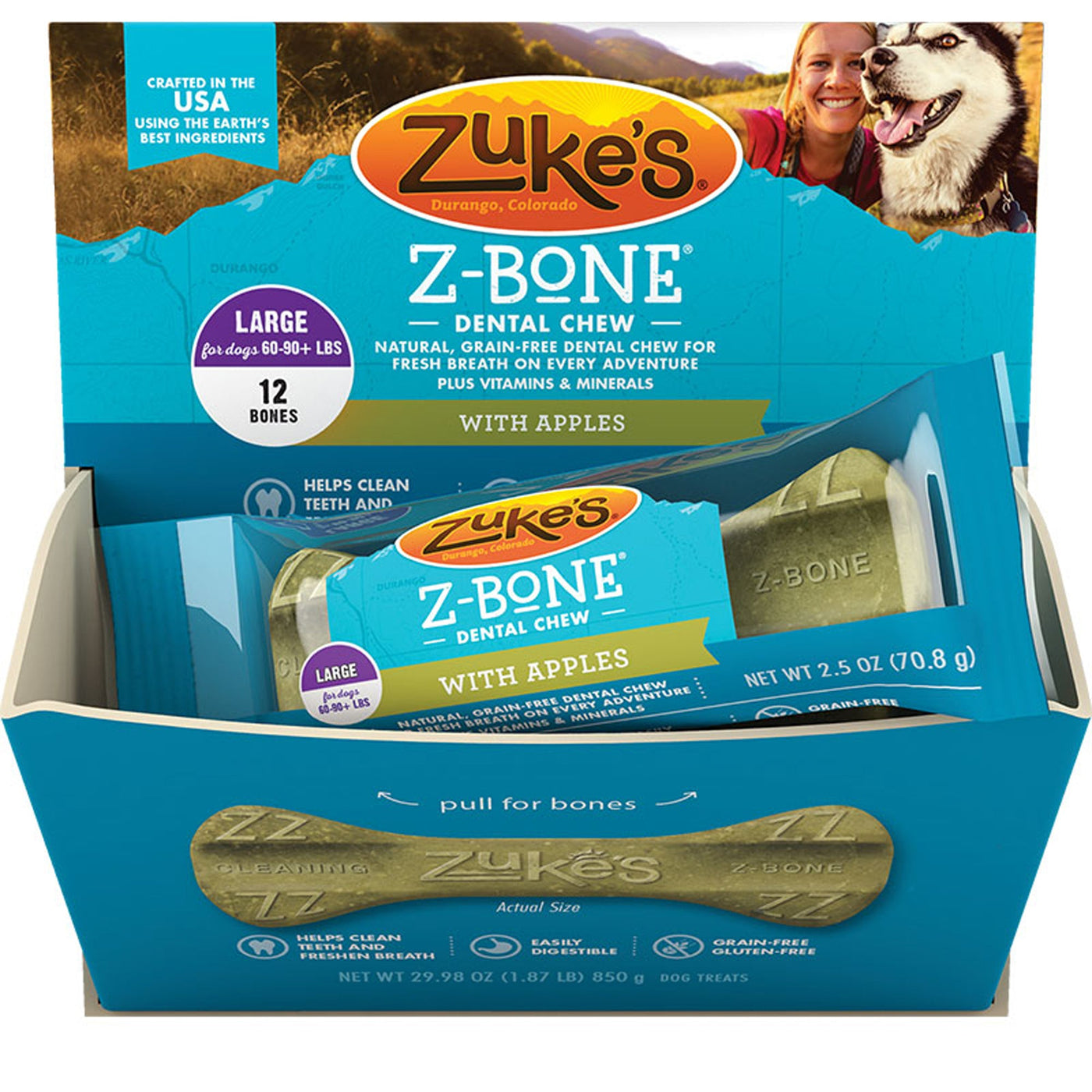 Zukes Dog Z-Bone Large Apple 12 Pack