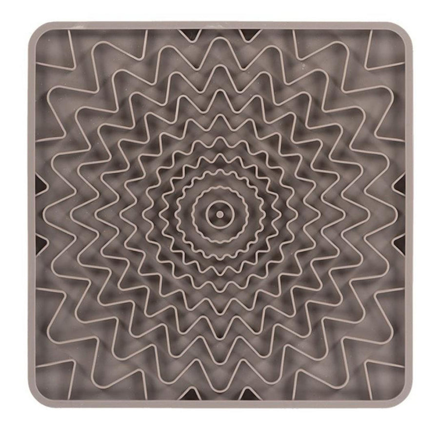 Messy Mutts Dog Framed Silicone Interactive Licking Mat 10In X 10In Grey