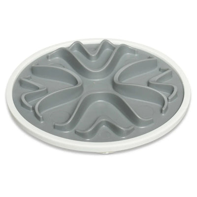 Messy Mutts Cat Interactive Feeder Gray 6 Inches