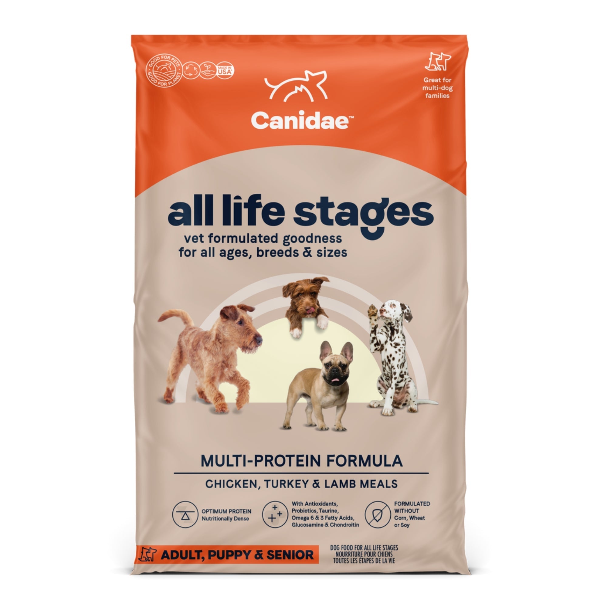 CANIDAE All Life Stages Multi-Protein Dry Dog Food Chicken, Turkey & Lamb 30lb
