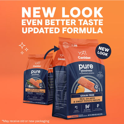 CANIDAE PURE Farm To Bowl GrainFree LID Dry Dog Food Salmon  Sweet Potato, 1ea/4 lb