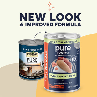 CANIDAE PURE Goodness GrainFree LID Canned Dog Food Sky Formula w/Duck  Turkey, 12ea/13 oz