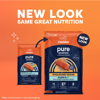 CANIDAE PURE Farm To Bowl w/Wholesome Grains Dry Puppy Food Salmon  Oatmeal, 1ea/4 lb