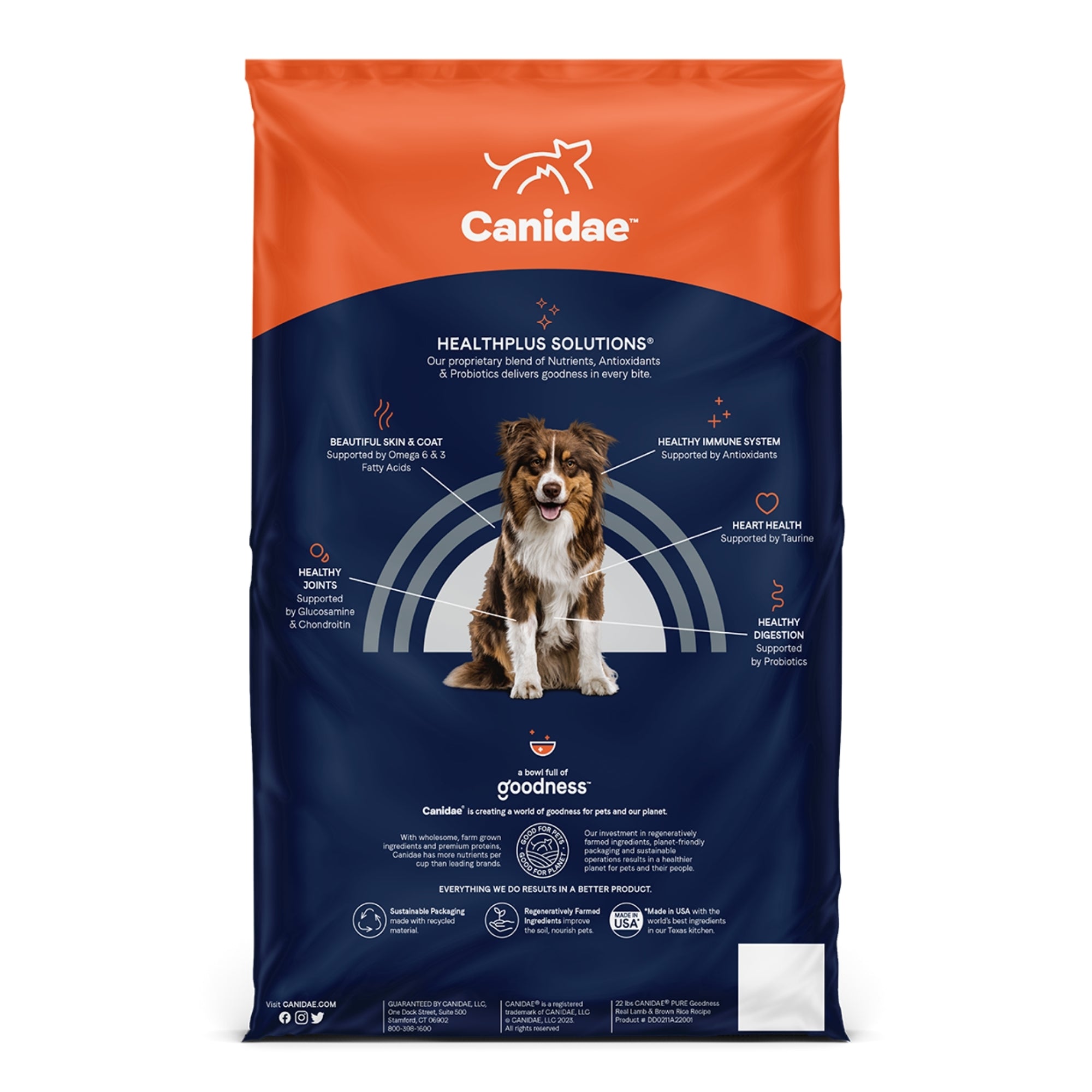 CANIDAE PURE Goodness w/Wholesome Grains Dry Dog Food Lamb & Brown Rice 22lb