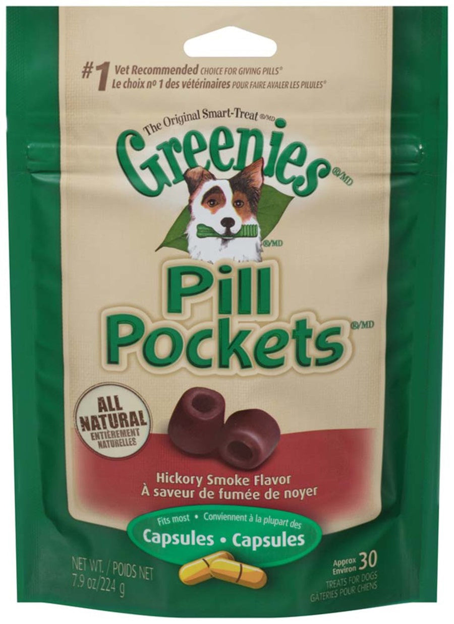 Greenies Pill Pockets for Capsules Hickory Smoke, 1ea/30 ct, 7.9 oz