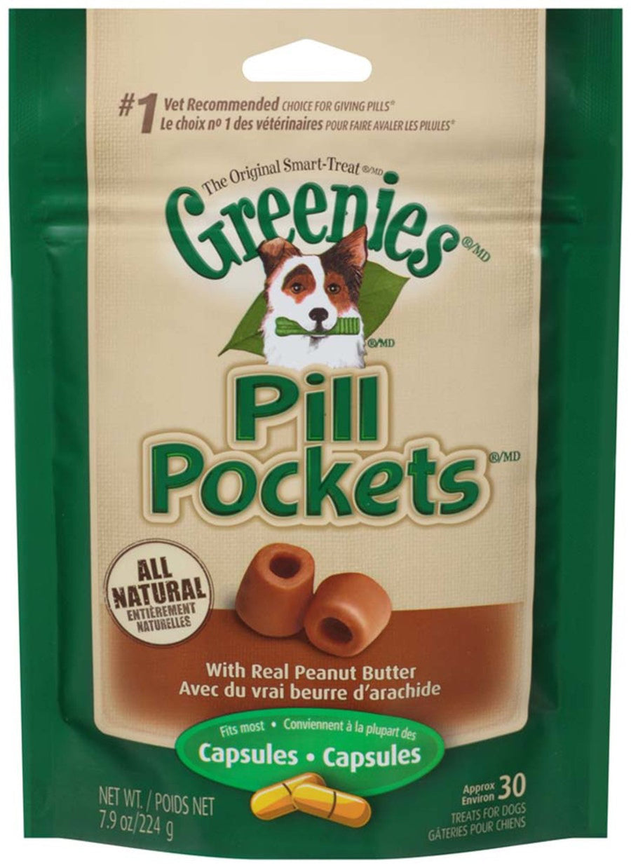 Greenies Pill Pockets for Capsules Peanut Butter, 1ea/30 ct, 7.9 oz