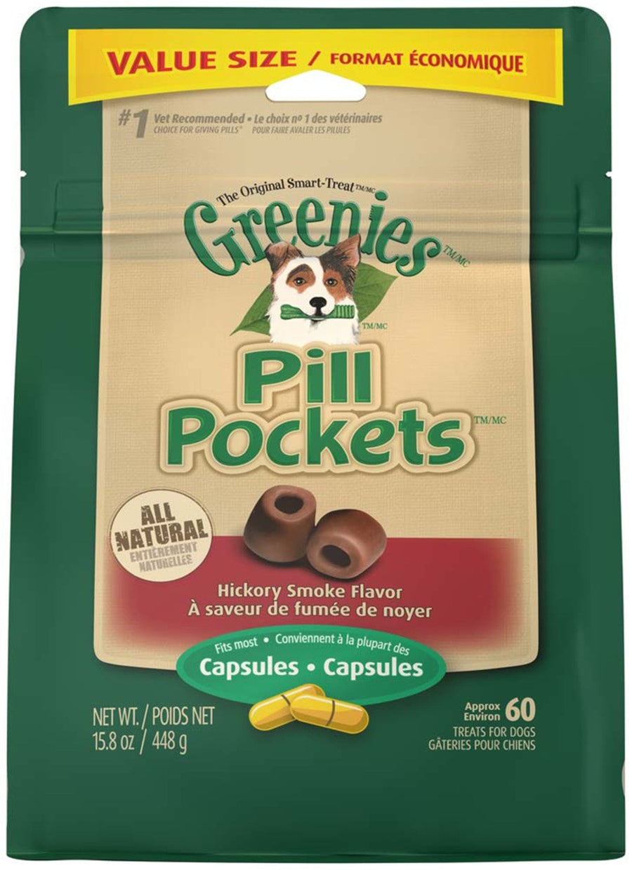 Greenies Pill Pockets for Capsules Hickory Smoke, 1ea/60 ct, 15.8 oz