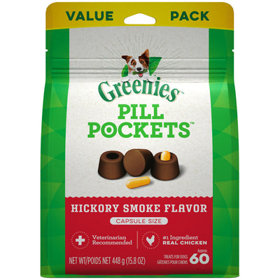 Greenies Pill Pockets for Capsules Hickory Smoke, 1ea/60 ct, 15.8 oz