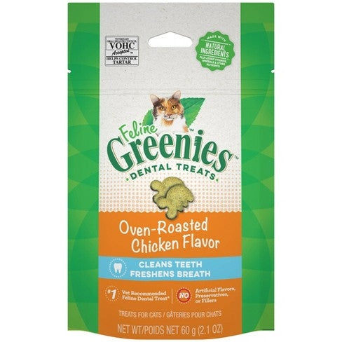 Greenies Feline Adult Cat Dental Treats Oven Roasted Chicken, 1ea/2.1 oz