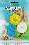 A &E Cages Nibbles Small Animal Loofah Chew Toy Mouse-Ball-Lollipop; 1ea